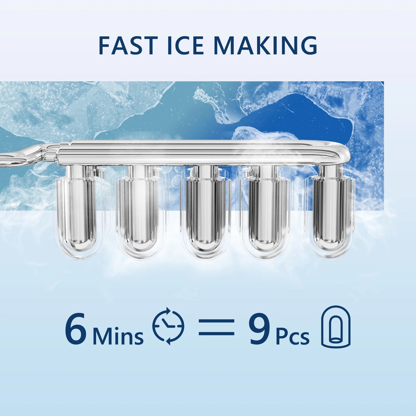 Simzlife Ice Makers Countertop, 9 Cubes in 6 Mins, 26lbs/Day, Portable Ice Maker with Carry Handle, Self-Cleaning Ice Maker with Ice Scoop & Basket for Home/Kitchen/Office/RV.(Red)