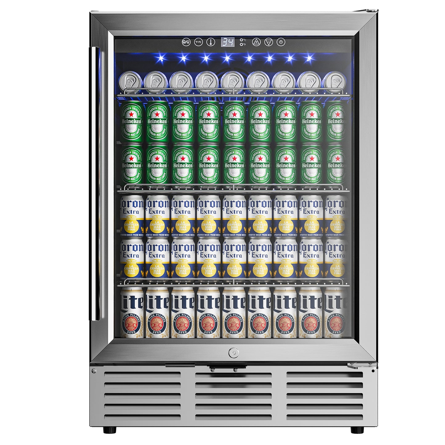 Simzlife 4.9 Cu.ft Beverage Refrigerator & Beer Feidge Single Zone with Glass Door for Home, 24.2 in W, 34.3 in H