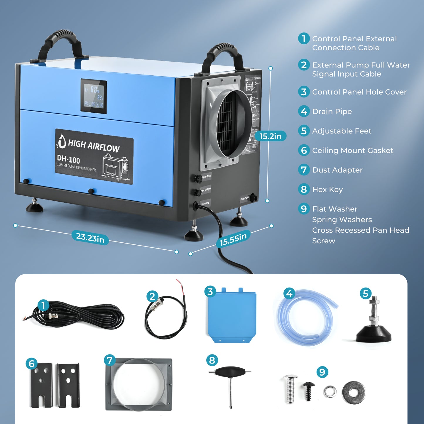 Simzlife 190 Pints Crawl Space Dehumidifier with Drain Hose, up to 9000 sq.ft, Timer on/off, Automatic Dehumidifier
