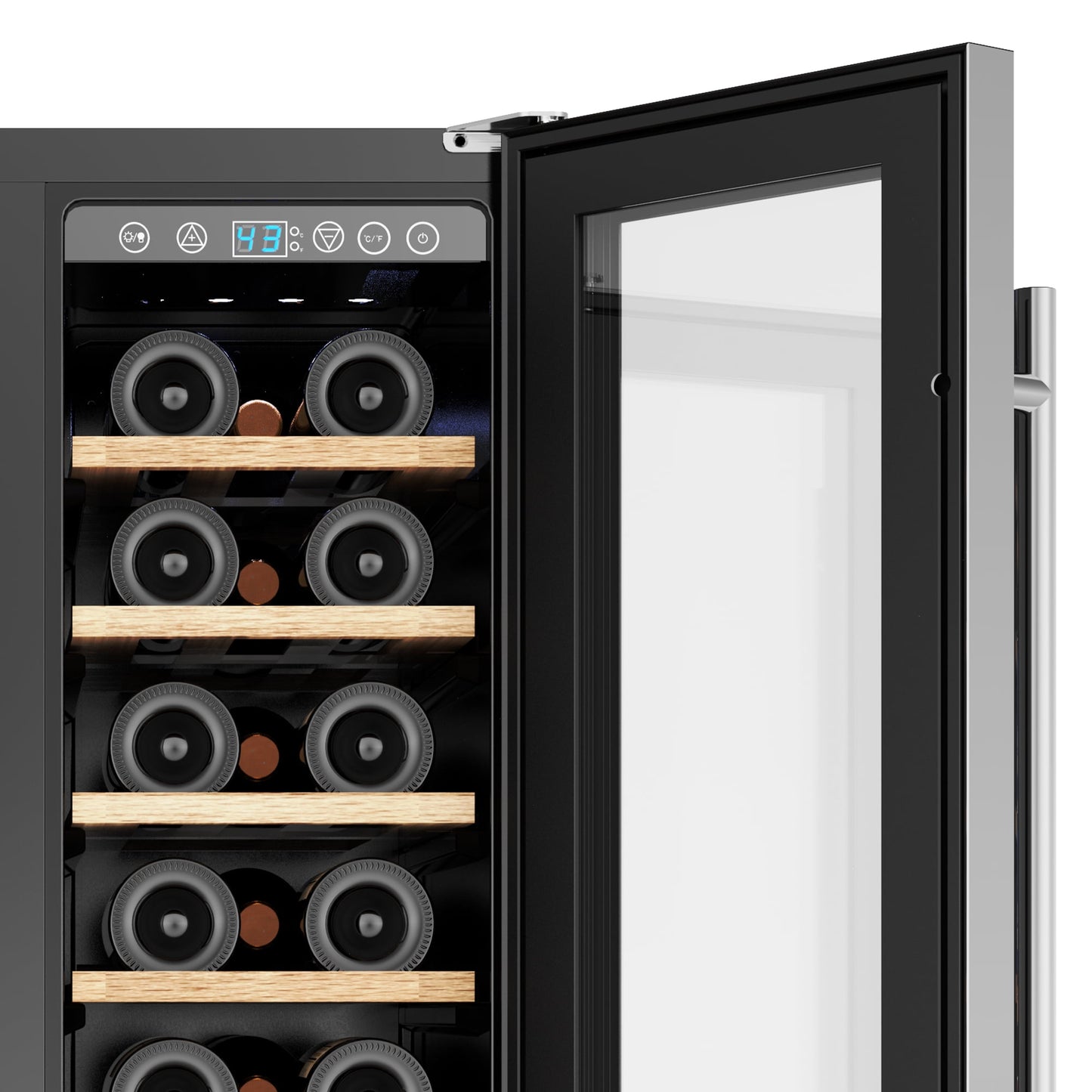 Simzlife 24'' 20 Bottle and 60 Can Wine Fridge & Beverage Refrigerator Dual Zone with Glass Door for Home, 34.3 in H