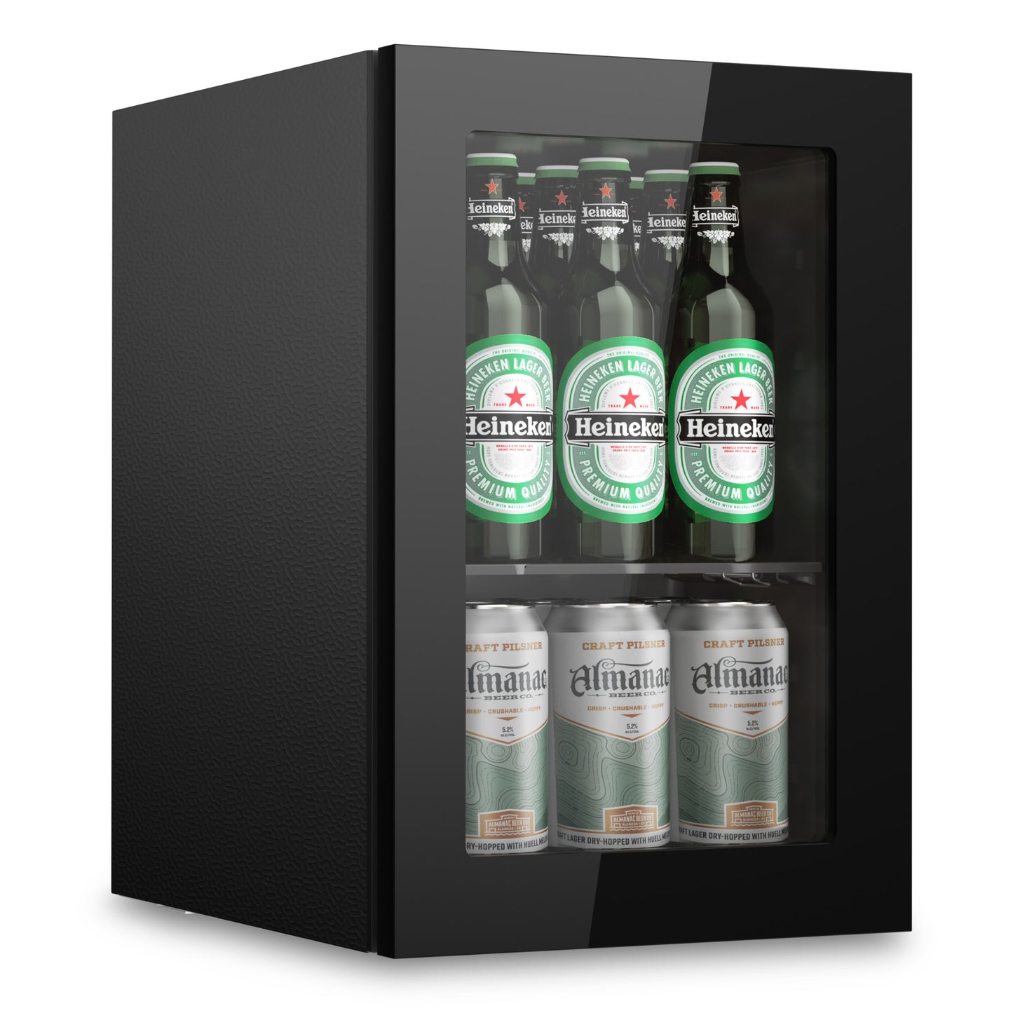 Simzlife Mini Beverage Refrigerator Cooler with Glass Door, 24-Can Mini Fridge for Home,Black