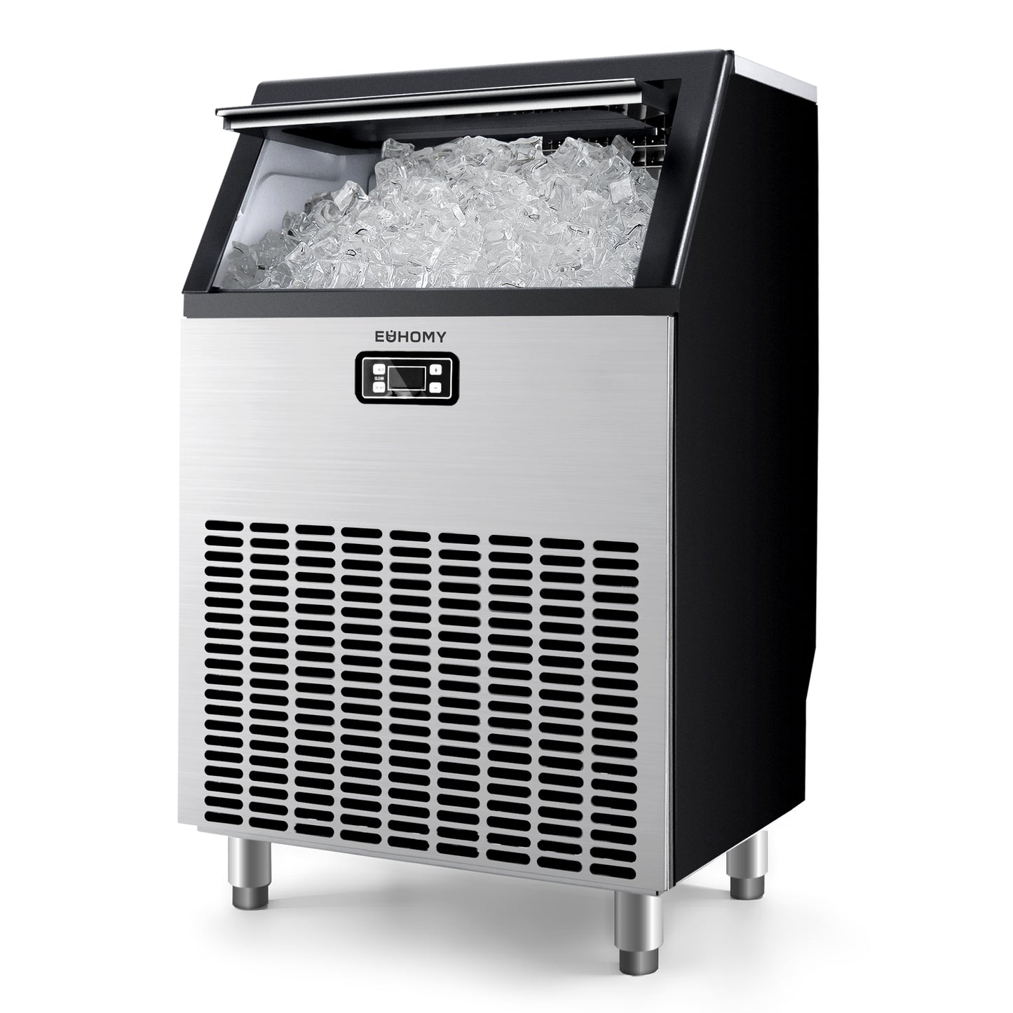 Simzlife Commercial Ice Maker Machine, 200lbs Daily Output, Under Counter ice Machine with 65lbs Ice Storage Capacity, Perfect for Home/Bar/Restaurant/Outdoor Activities(Stainless Steel)