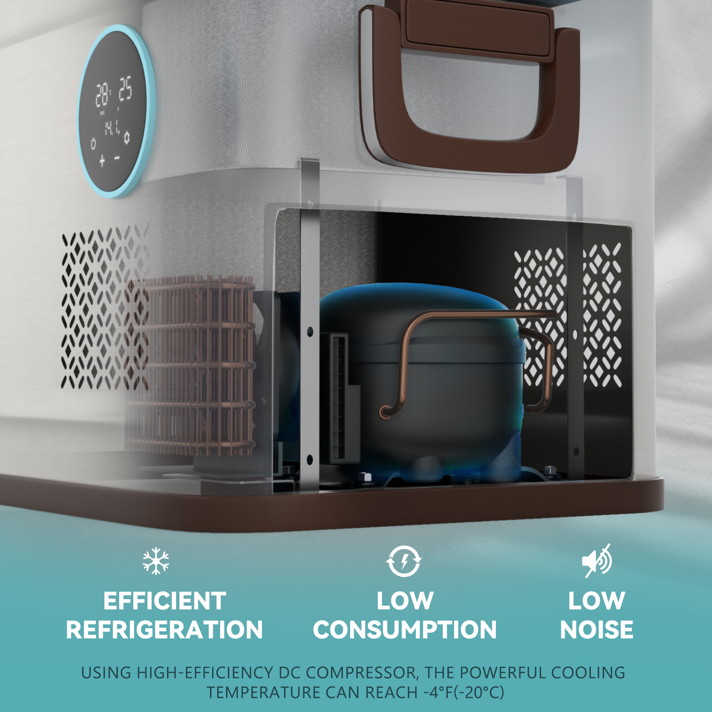 Simzlife 12 Volt Dual Zone Refrigerator, 39QT(35L) Portable Car Refrigerator, -4℉~68℉, 12/24V DC & 110-240V AC, Mini Fridge