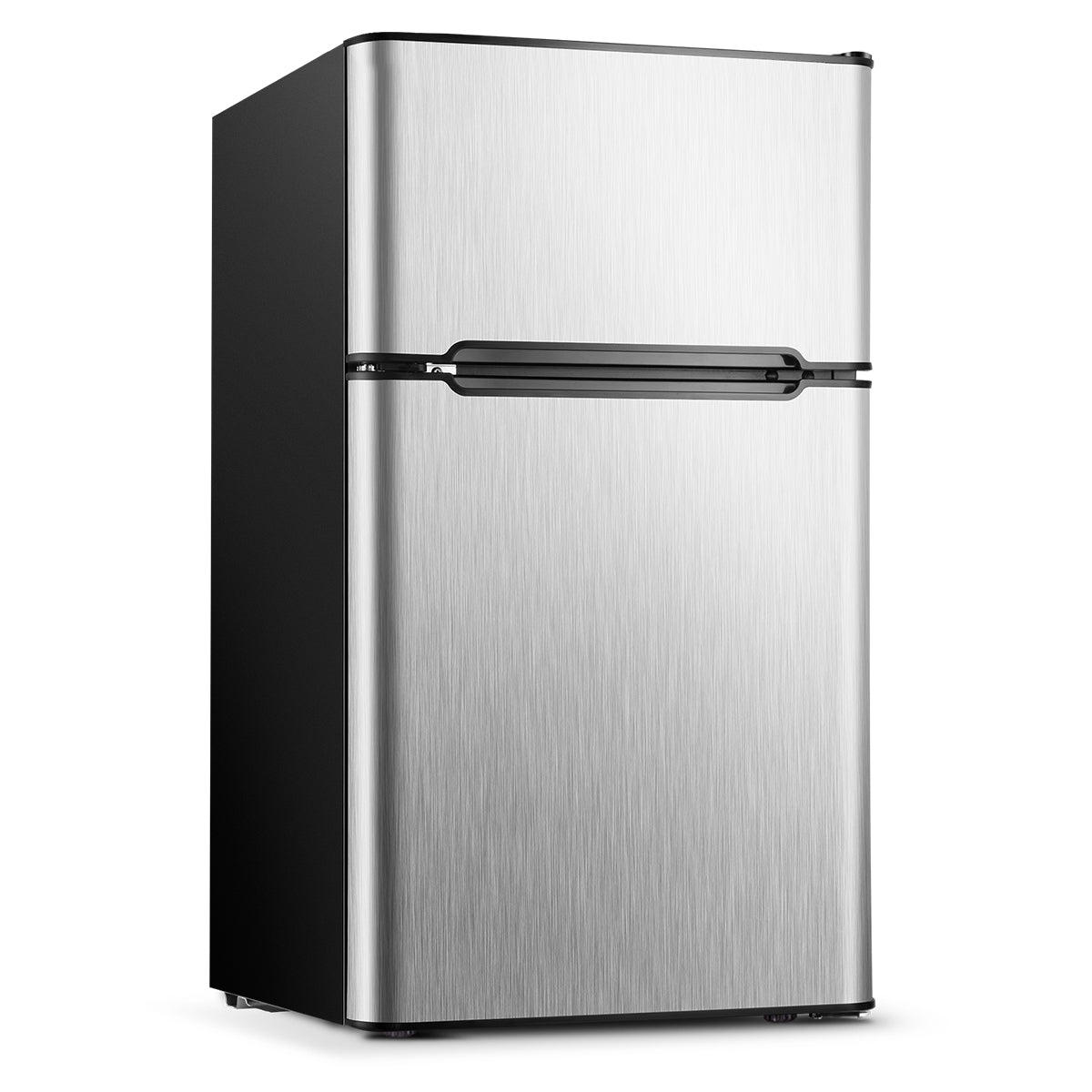Simzlife 3.2 Cu ft Two Door Mini Refrigerator with Freezer, Compact Small Fridge Adjustable Removable Shelves
