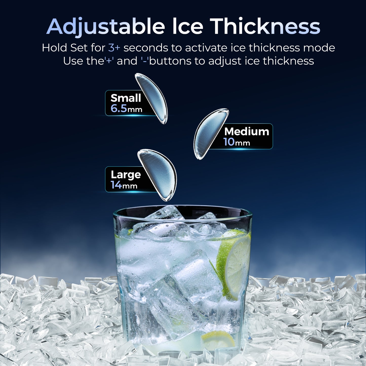 Simzlife Crescent Ice Makers Countertop, 35Lbs/24H, 16Pcs in 12Mins, Auto Deep Cleaning, Timer, Portable Crescent Ice Maker Countertop with Crystal-Clear Ice Cubes for Home/Office/Party