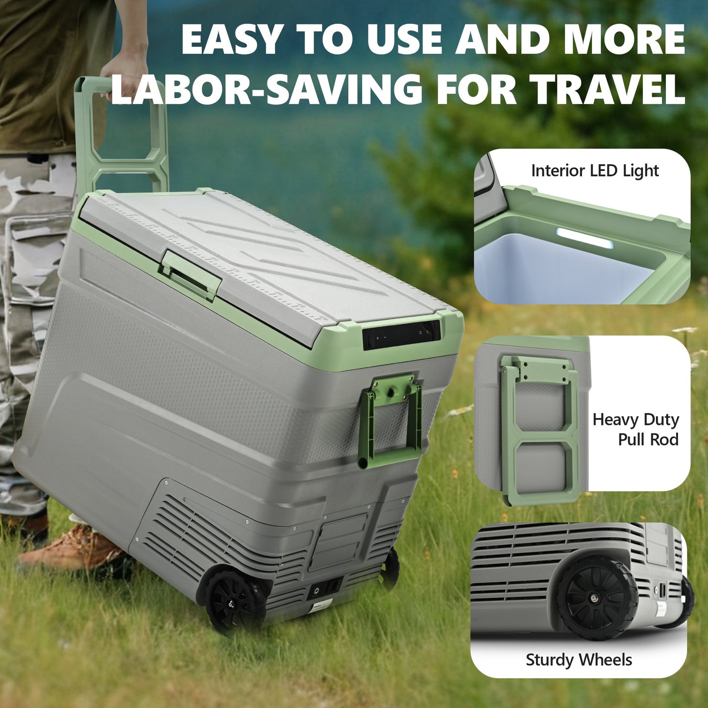 Simzlife 12 Volt Refrigerator, 69QT(65L) Portable Car Refrigerator, -4℉~68℉, 12/24V DC & 110-240V AC, Mini Fridge for Camping
