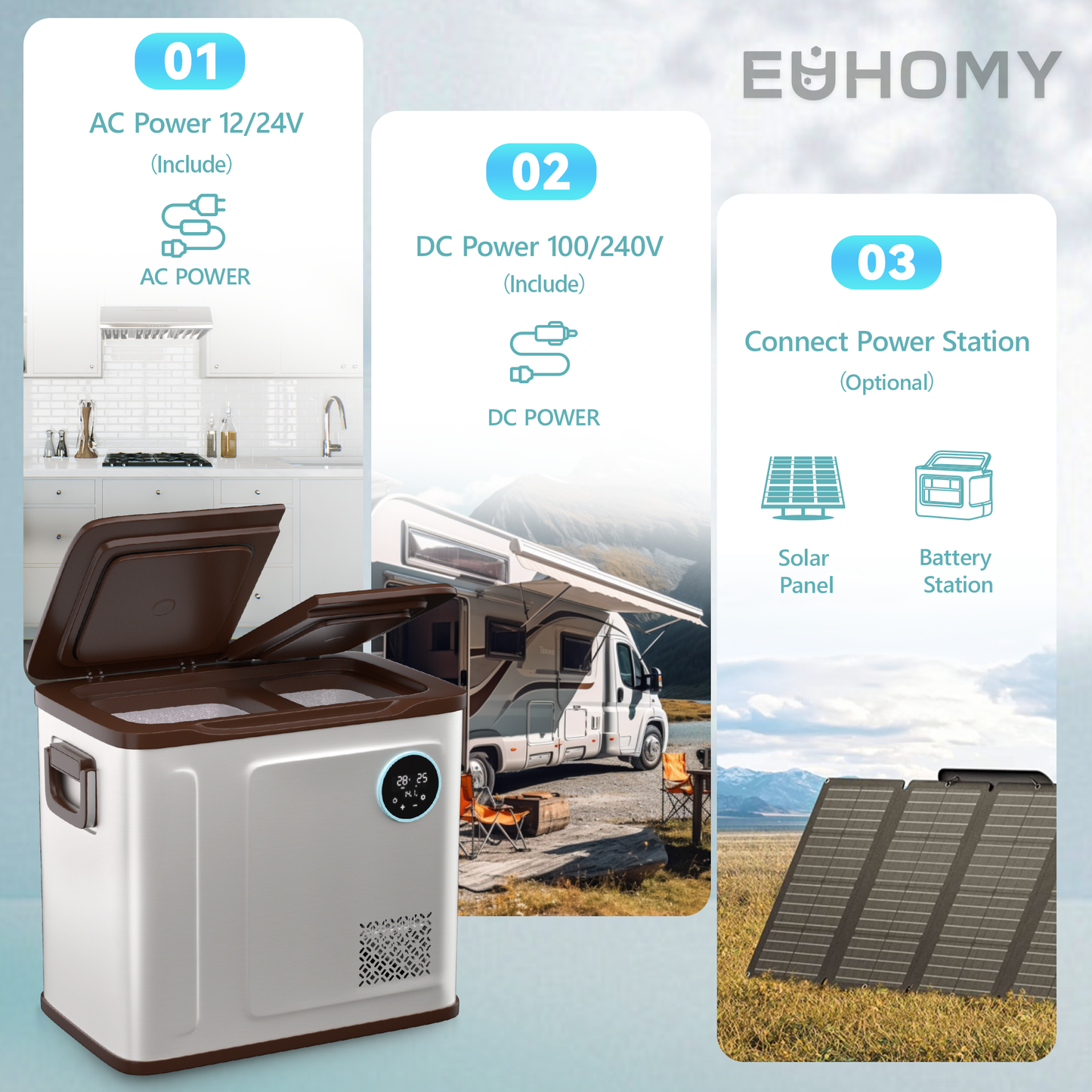 Simzlife 12 Volt Dual Zone Refrigerator, 59QT(55L) Portable Car Refrigerator, -4℉~68℉, 12/24V DC & 110-240V AC, Mini Fridge for Camping