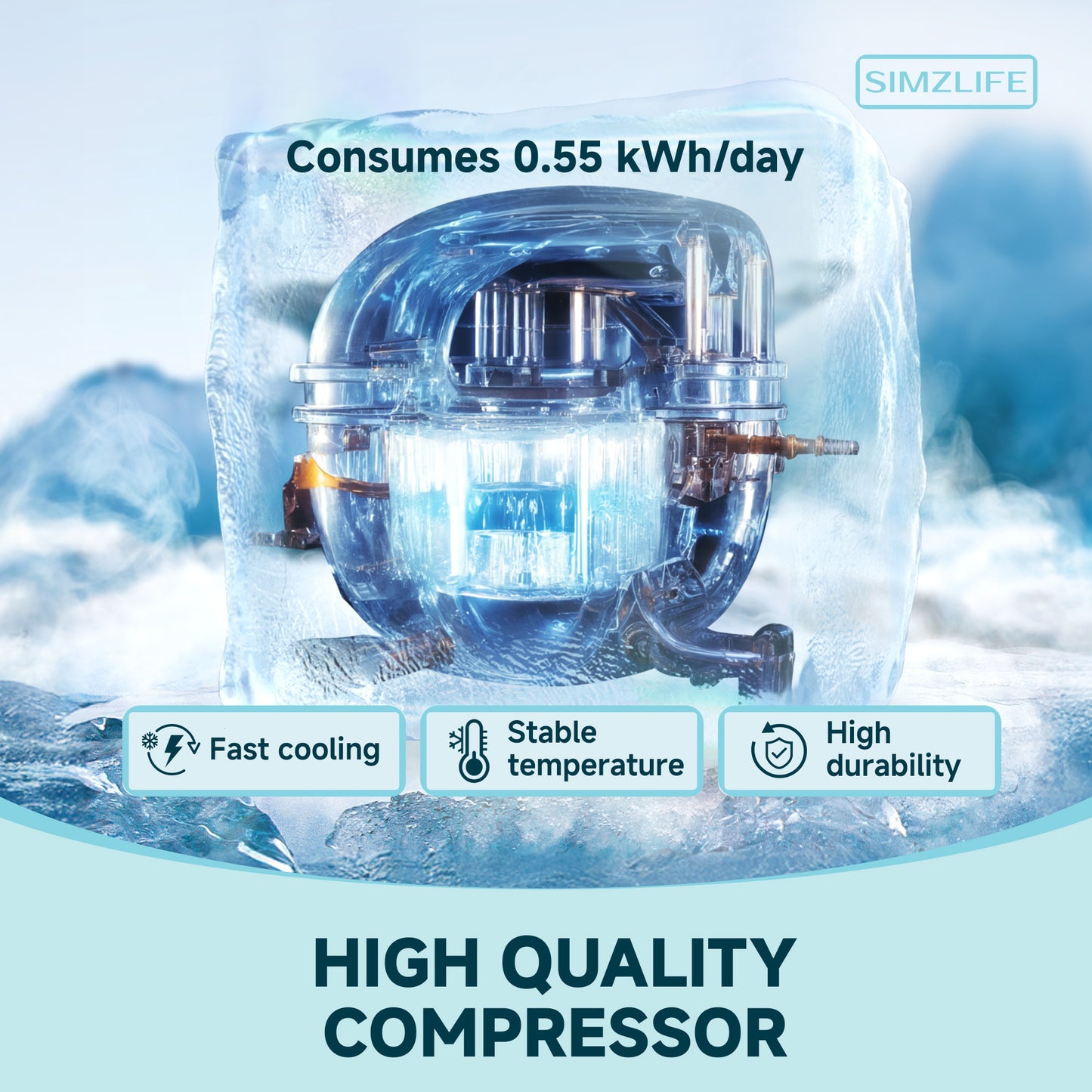 Simzlife Mini Beverage Refrigerator Cooler with Glass Door, 24-Can Mini Fridge for Home,Black