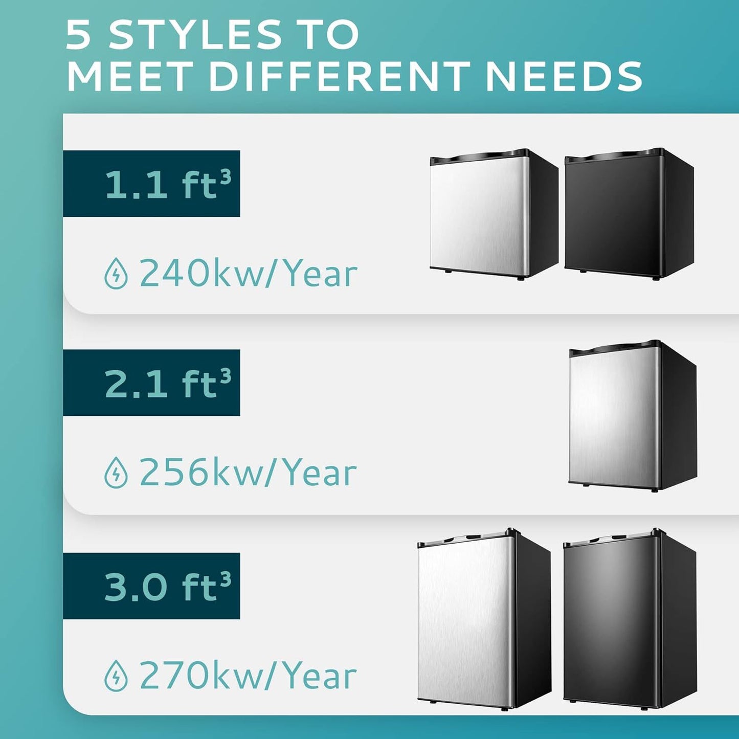 Simzlife Mini Freezer Countertop,1.1 Cubic Feet, Single DoorCompact Upright Freezer with Reversible Stainless Steel Door, Removable Shelves, Small freezer for Home/Dorms/Apartment/Office(Silver)