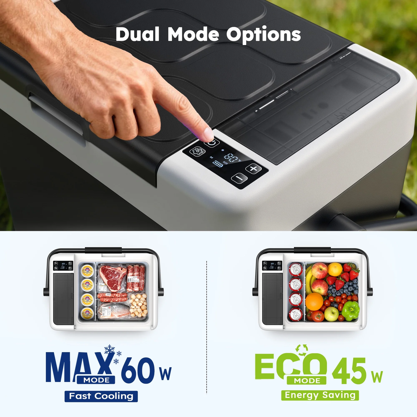 Simzlife 12V Portable Car Refrigerator - 19QT(18L), -4℉~68℉, 12/24V DC & 110-240V AC, Mini Fridge for RV