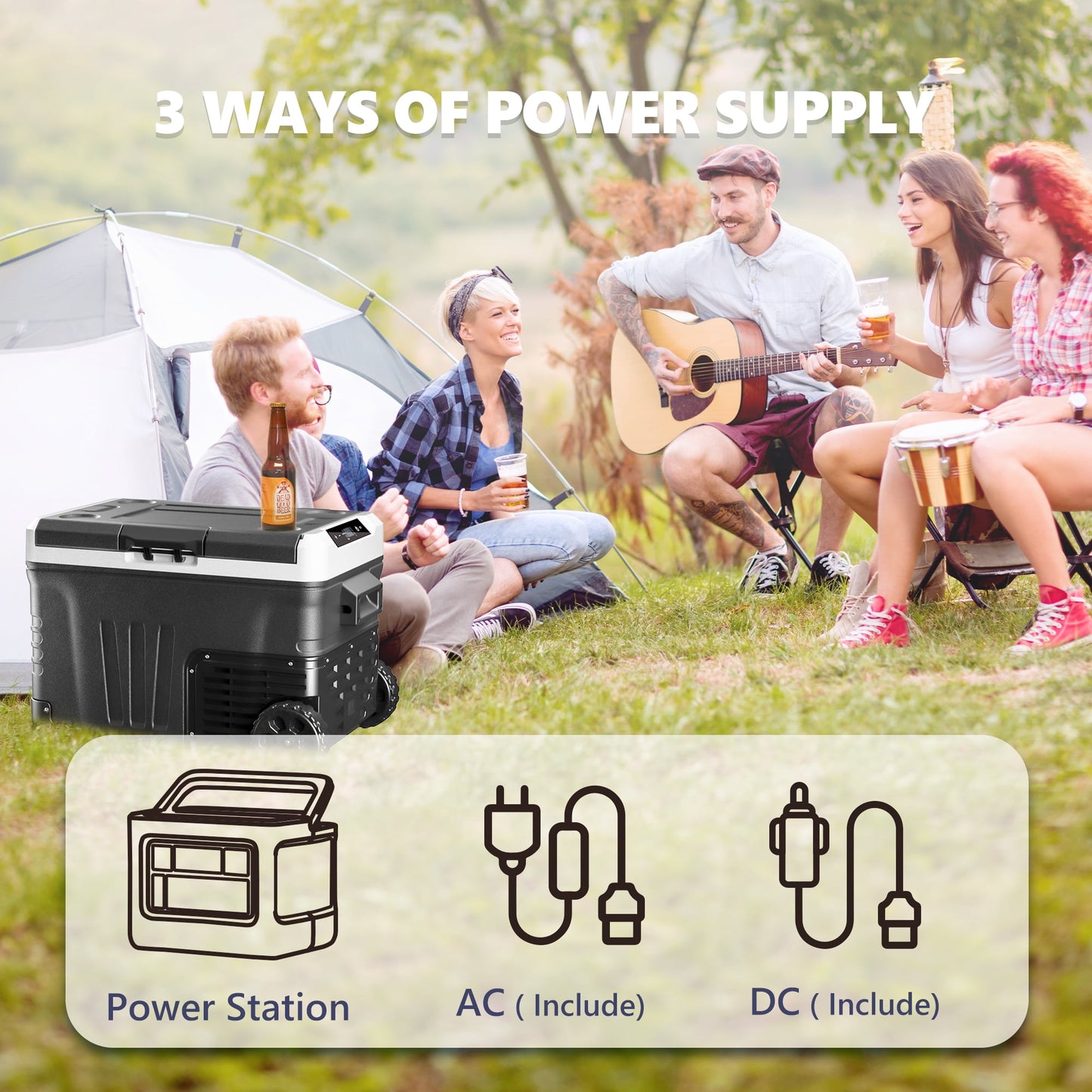 Simzlife 12Volt Portable Refrigerator, 37QT(35L) Car Fridge DC & AC, -4℉~68℉, Freezer Fridge Cooler with Wheels & 2 Baskets for RV, Travel, Truck, Recreational Vehicle