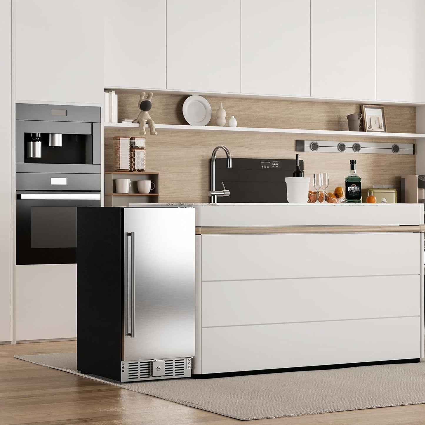 Simzlife 115 Cans 2.9 Cubic Feet Freestanding/Built-in Beverage Refrigerator with Wine Storage