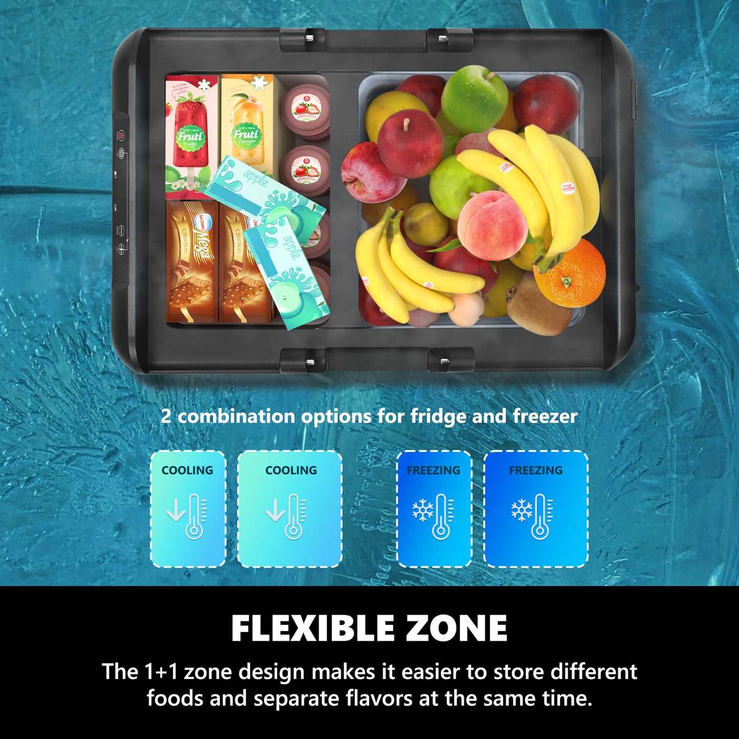 Simzlife 12 Volt Refrigerator, 19 QT(18 L) Portable Freezer, Electric Cooler -4℉~68℉, 12V Car Fridge Reversible Door, Portable Freezer 12/24V DC & 120-240V AC for Camping, Truck, Travel