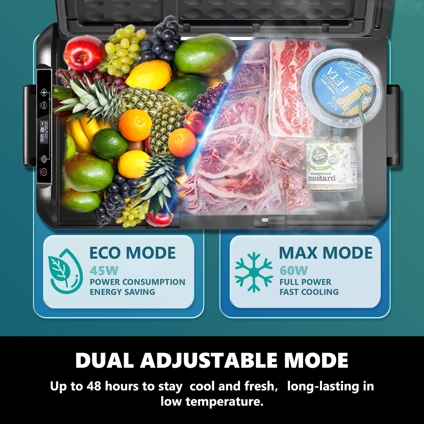 Simzlife 12 Volt Refrigerator, 19 QT(18 L) Portable Freezer, Electric Cooler -4℉~68℉, 12V Car Fridge Reversible Door, Portable Freezer 12/24V DC & 120-240V AC for Camping, Truck, Travel