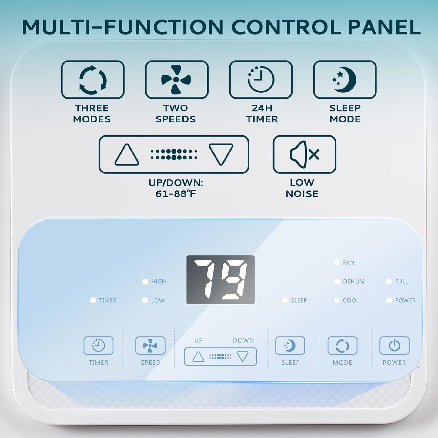 Simzlife 10,000 BTU Portable Air Conditioner Floor Room AC Unit with Cool, Dehumidifier, Fan Mode,Portable Cooling AC Unit with Remote Control