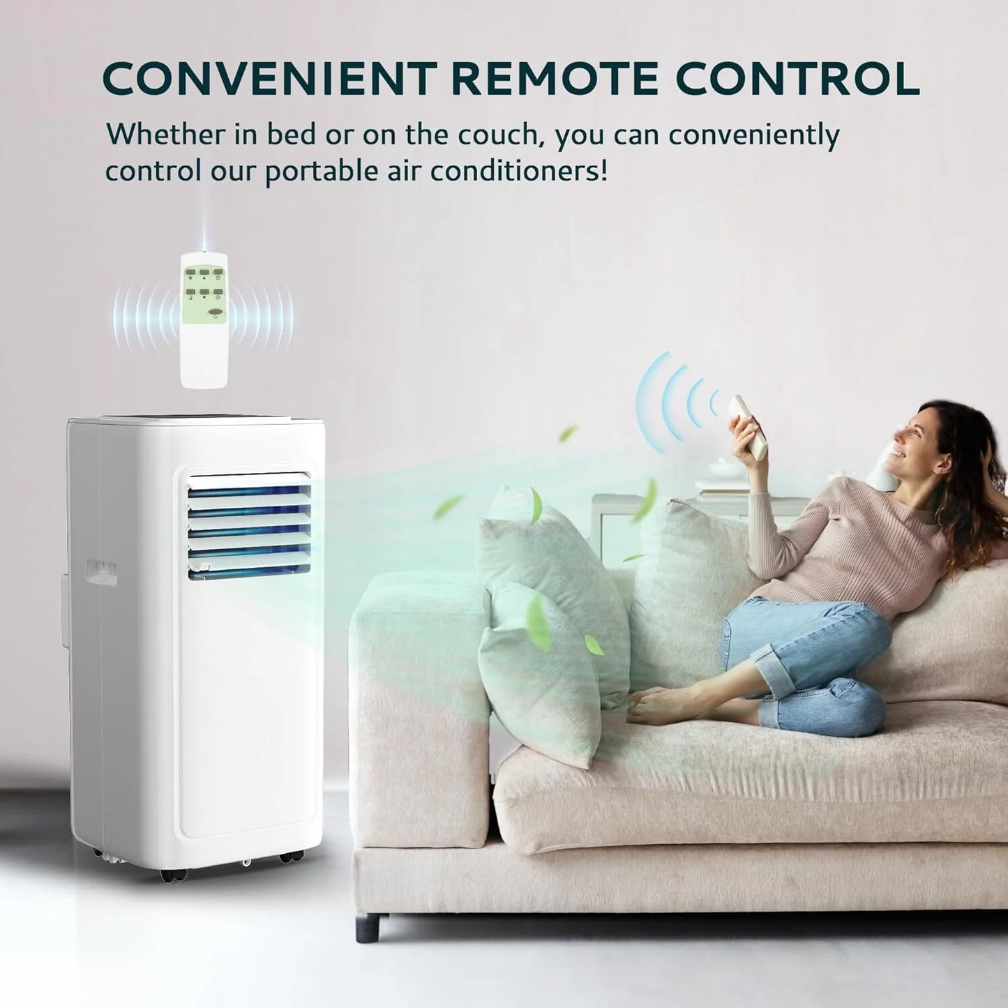 Simzlife 10,000 BTU Portable Air Conditioner Floor Room AC Unit with Cool, Dehumidifier, Fan Mode,Portable Cooling AC Unit with Remote Control