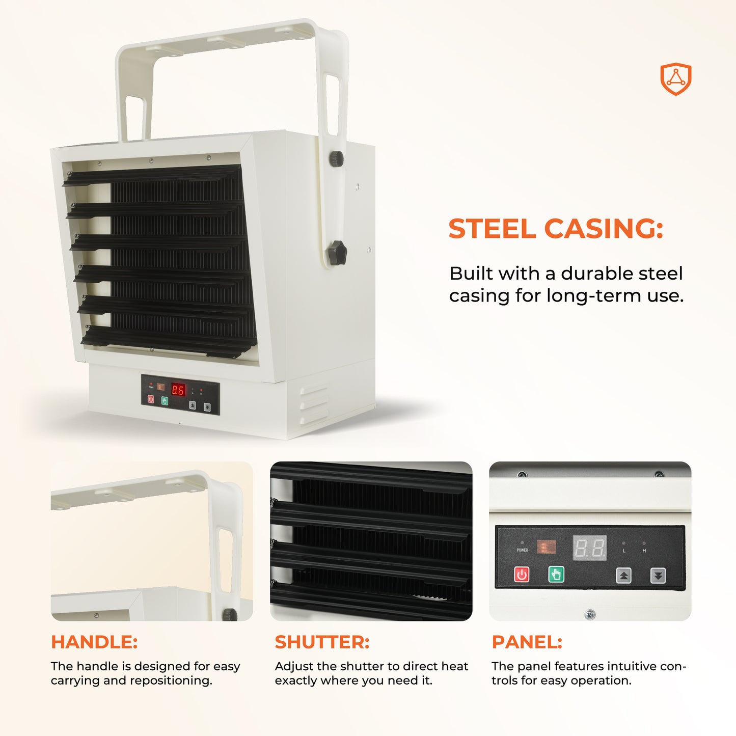 Simzlife Hard-Wired Electric Garage Heater, 240v Ceiling Heater With Remote Control, 10000 Watt Heater With 9 Hour Timer, Overheat Protection ETL Compliant Wall Heater For Garage, Workshop, Warehouse