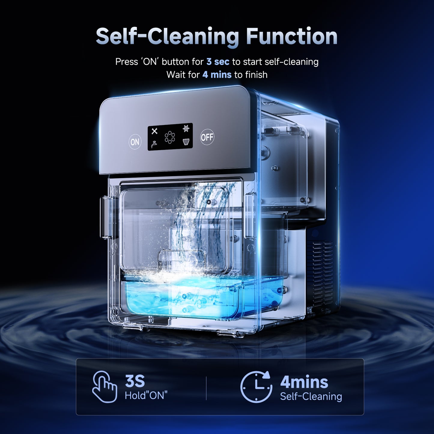 Simzlife Sphere Ice Maker,10 pcs/Hour, 150 pcs/Day,Clear Ice Ball Maker with Enhanced Insulation, with LCD Touch Screen, Self-Cleaning, Quiet Home and Bar Ice for Whiskey Bourbon Parties