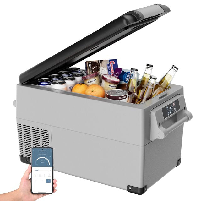 Simzlife 12 Volt Car Refrigerators, 37QT(35L) RV Refrigerator, Freezer Fridge Cooler DC & AC, for Home, Travel, Camping, Fishing, RV and Outdoor, Gra