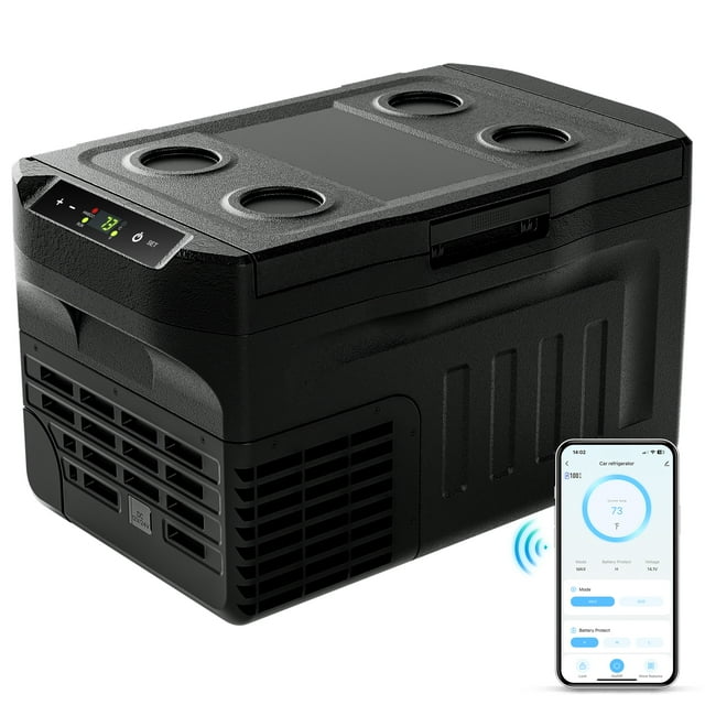 Simzlife 12 Volt Refrigerator 12V Car Fridge 22 Quart Portable Freezer Compressor Cooler 12/24V DC 110~240 Volt AC for Truck Van RV Camper SUV Travel Camping Road Trips