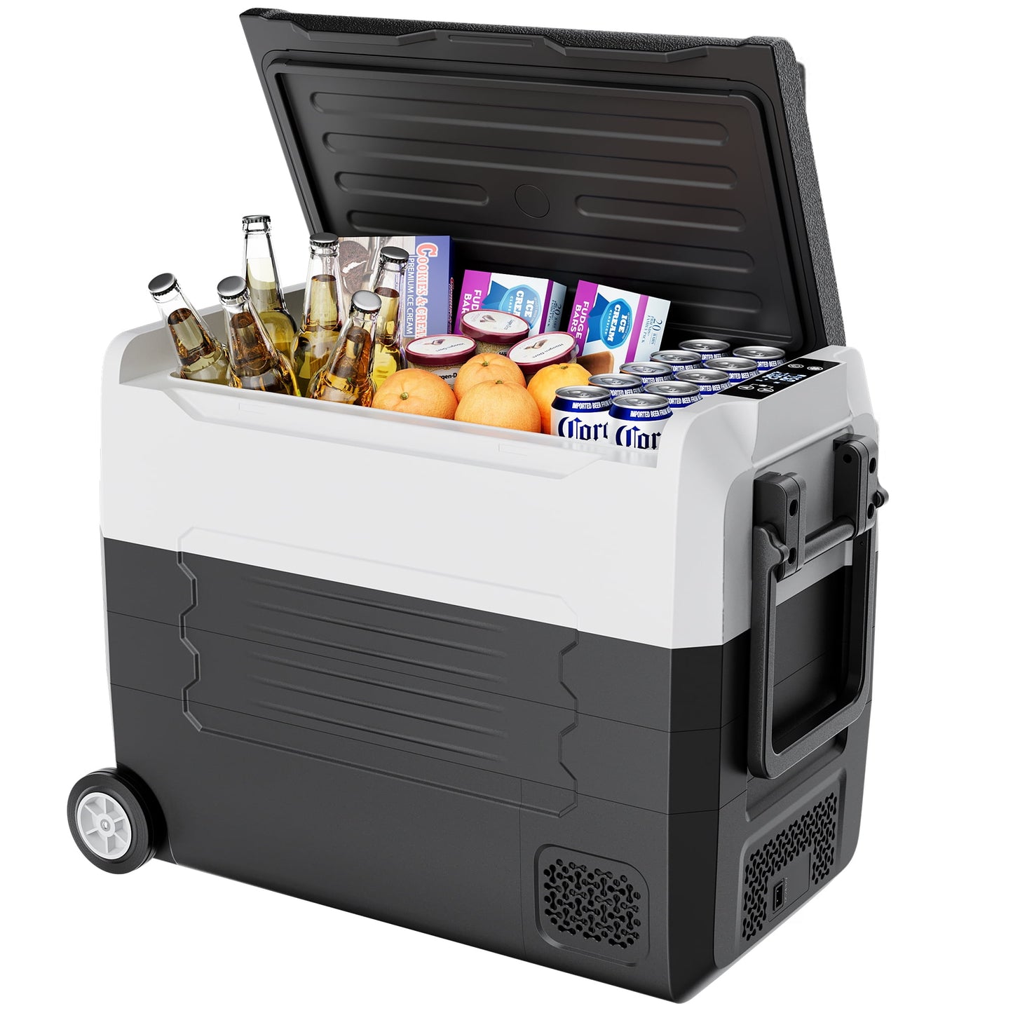 Simzlife 12 Volt Car Refrigerators, -4℉~68℉, 58 Quart Portable Freezer Mini Fridge 12/24V DC & 120-240V AC, Car Fridge for Trunk,RV, Camping, Travel, Fishing, Outdoor or Home
