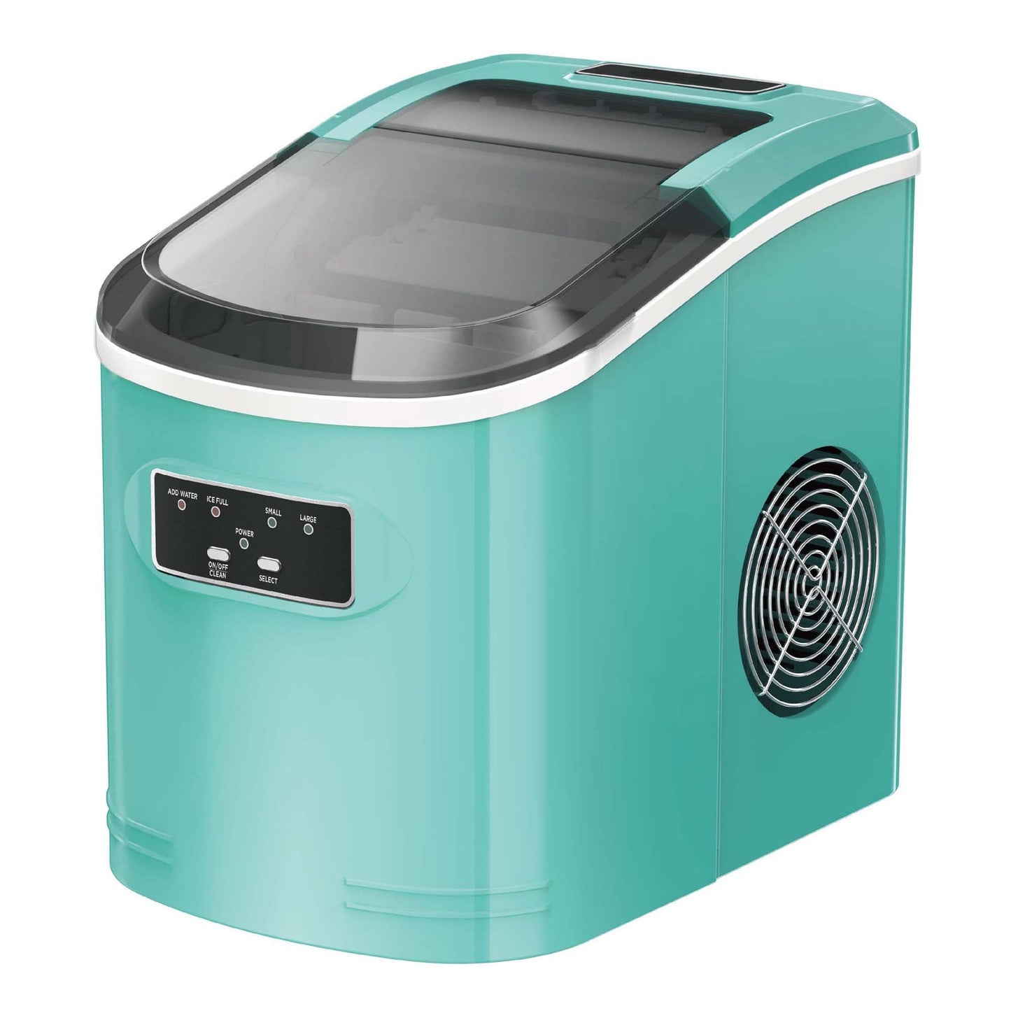 Simzlife Countertop Ice Maker with Handle, 10 bullet ice in 6 Mins, 30Lbs/24H, Self-Cleaning Portable Ice Maker with Basket and Scoop