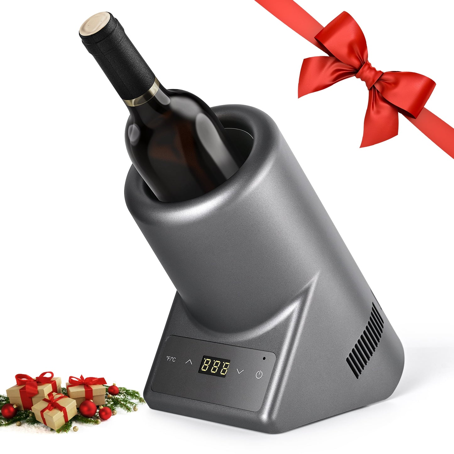Simzlife Single Bottle Electric Wine Chiller with Digital Display & Wine Pourer for Wine & Champagne