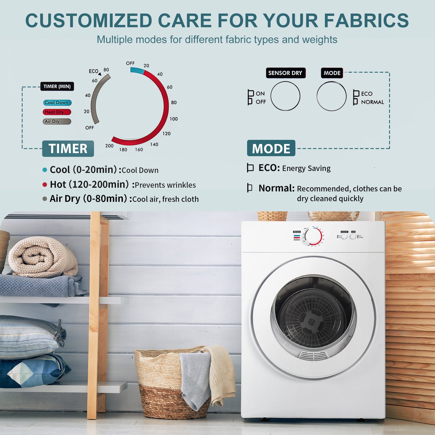 Simzlife 1.8 Cu. ft. Portable Dryer with Filtration Systems Small Dryer Machine, 19.7 in W, 27 in H