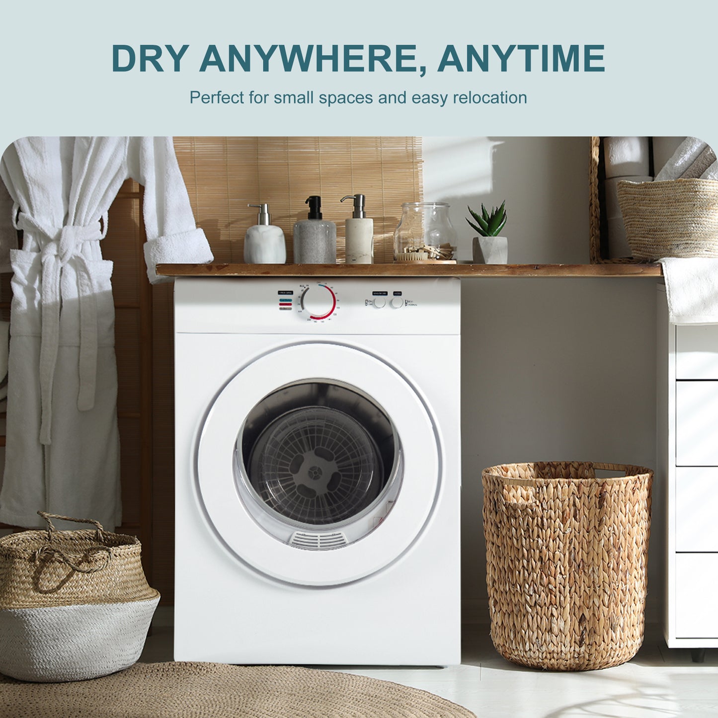 Simzlife 1.8 Cu. ft. Portable Dryer with Filtration Systems Small Dryer Machine, 19.7 in W, 27 in H