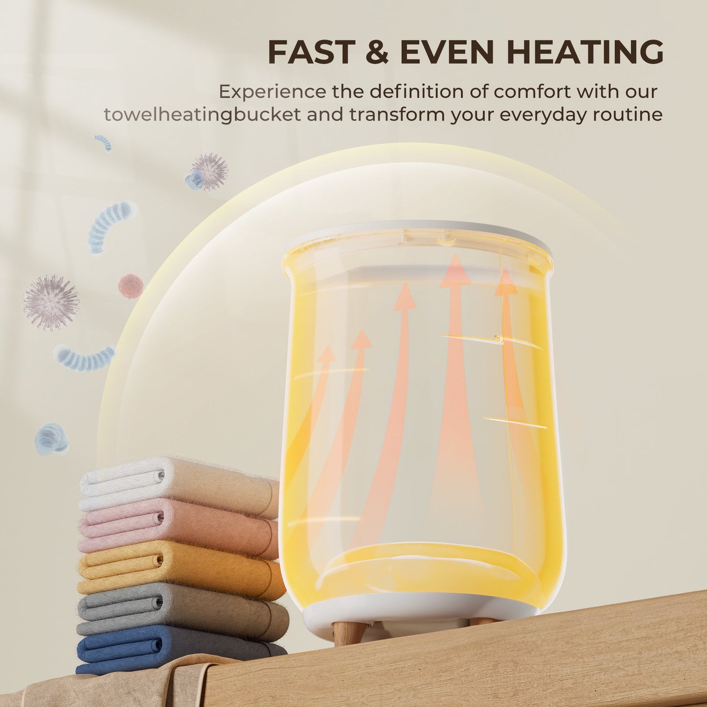 Simzlife Towel Warmers for Bathroom,20L Towel Warmers Buckets Spa with 20/40/60/90 Timing