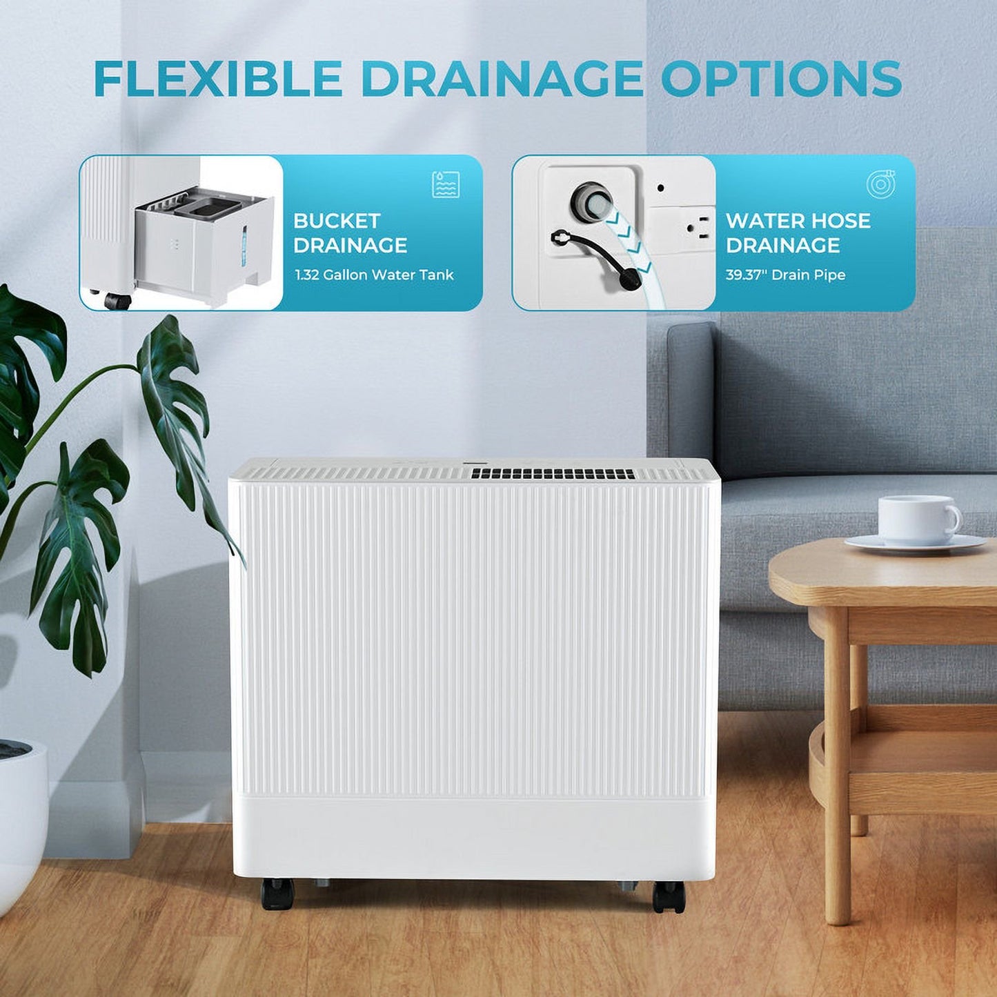 Simzlife Dehumidifier 35 Pint to 85 Pint Max for 3000 Sq ft for Basements, Home, Bathroom