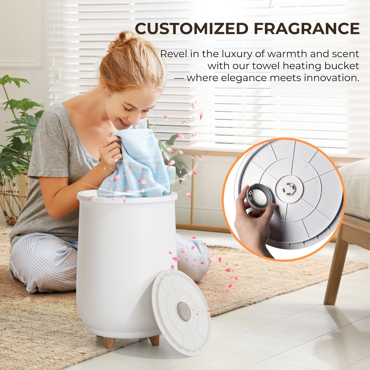 Simzlife Towel Warmers for Bathroom,20L Towel Warmers Buckets Spa with 20/40/60/90 Timing