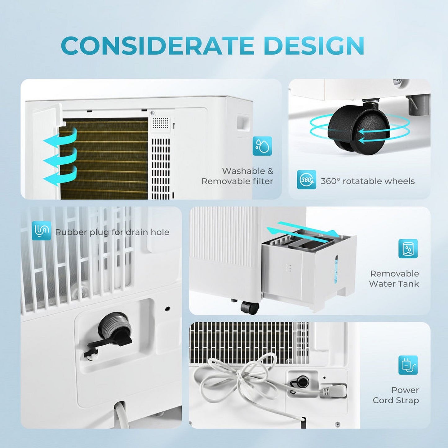 Simzlife Dehumidifier 35 Pint to 85 Pint Max for 3000 Sq ft for Basements, Home, Bathroom