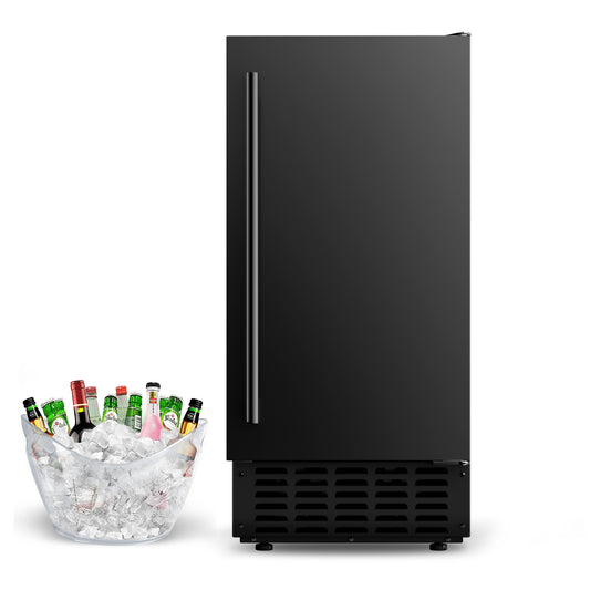 SIMZLIFE Nugget Ice Maker 66Lbs/24H, Built-in or Freestanding, Self-Cleaning, Home Bar, Black