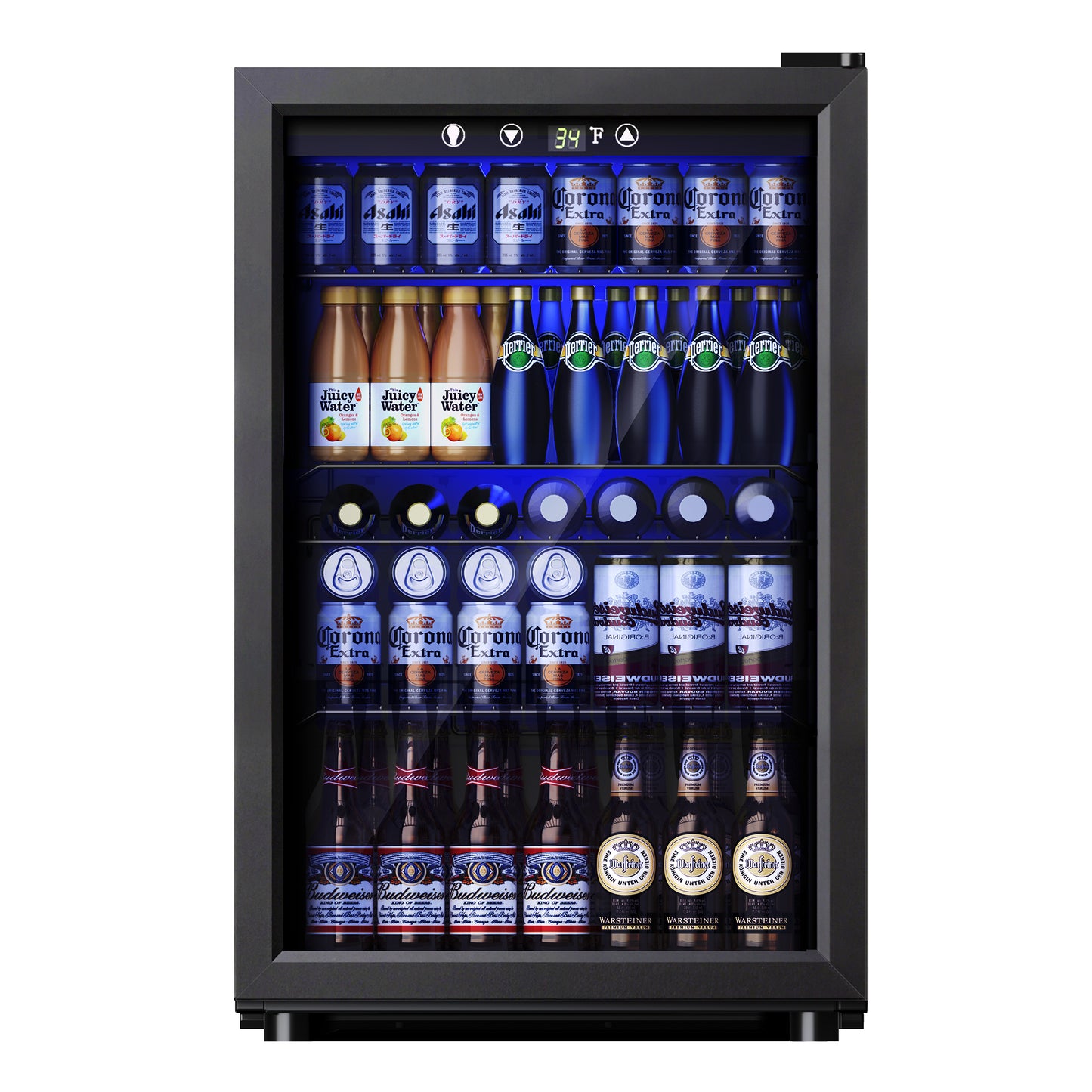 Simzlife 4.5 Cu.ft Beverage Refrigerator and Cooler, 145 Can Mini fridge with Glass Door for Soda Beer Wine, Small Drink Dispenser with Digital Adjustable Thermostat for Home Office Bar