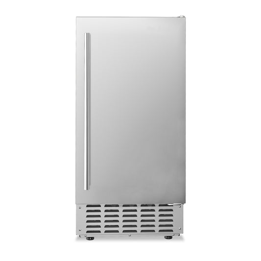 Simzlife 15" Nugget Ice Maker, 66 lbs/24H Built-In or Freestanding, Auto-Cleaning, Ice-Full Alert, Silver