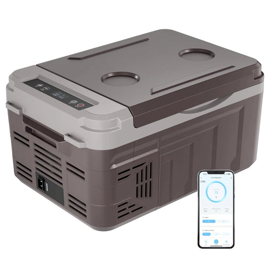 Simzlife 12 Volt Refrigerator, 11 Quart (10L) Car Fridge with APP Control, Car Refrigerator -4℉~68℉, Portable Freezer for RV, Camping, Travel