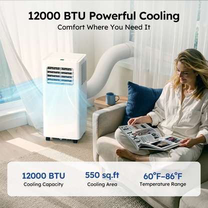 SIMZLIFE 12000 BTU Portable Air Conditioner with WIFI and Remote Control,Small AC Unit