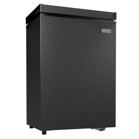 Simzlife 2.8 Cu.Ft Chest Freezer with Removable Basket, Small Deep Freezer Adjustable 7 Thermostat, Quiet Mini Freezer with Top Door, Energy Saving for Apartment/Garage/Basement/Dorm/Home,Black