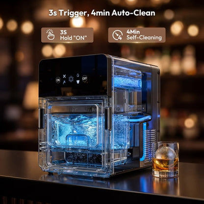 Simzlife Sphere Ice Maker, 6cm Clear Ice Ball Machine, 3 Balls/Batch for Whiskey & Cocktails, Touch Control