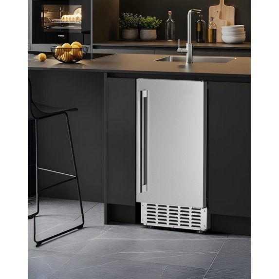 SIMZLIFE Nugget Ice Maker 66Lbs/24H, Built-in/Freestanding, Self-Cleaning, Home Bar, Silver