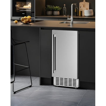 SIMZLIFE Nugget Ice Maker 66Lbs/24H, Built-in/Freestanding, Self-Cleaning, Home Bar, Silver
