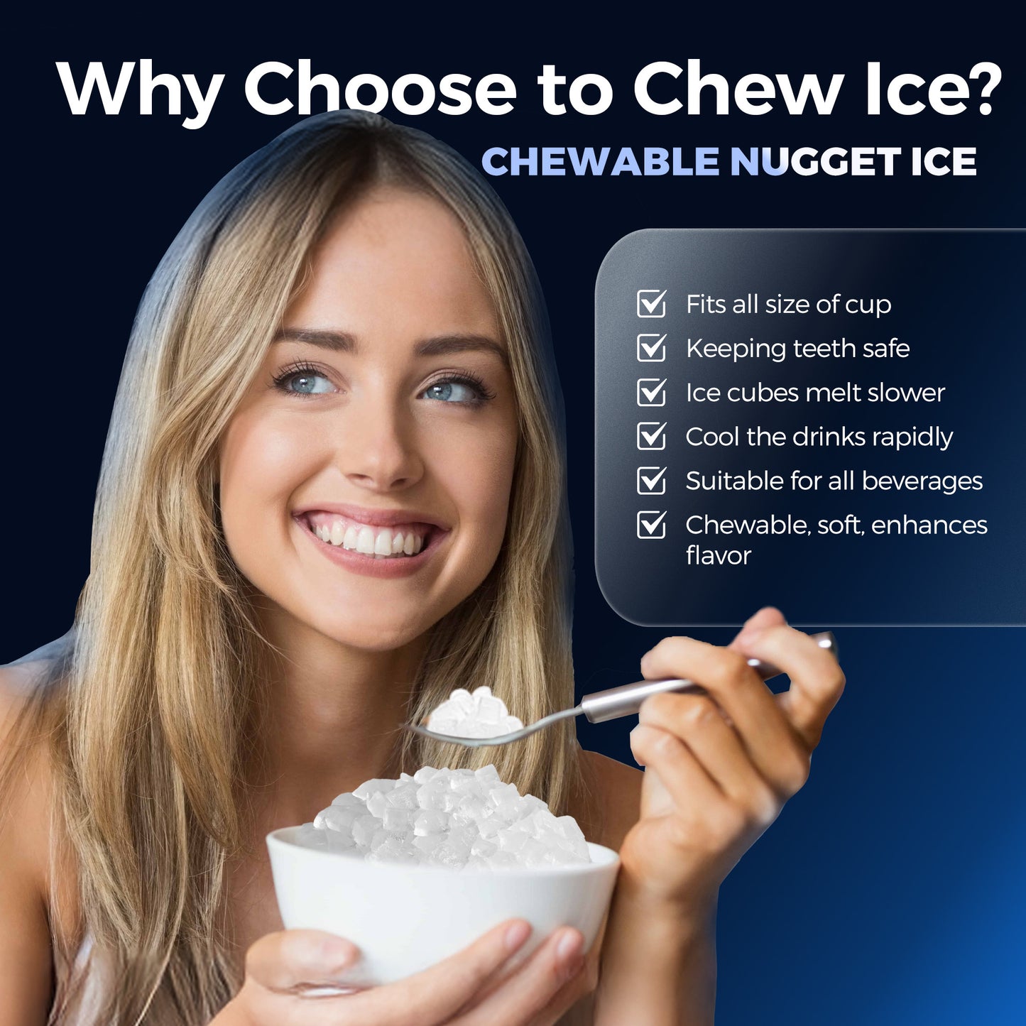 Simzlife Nugget Countertop Ice Maker with Soft Chewable Pellet Ice, Portable Ice Machine with Handle, Ready in 6 Mins, 33lbs Per Day, Self-Cleaning, for Home, Kitchen, Office, Black
