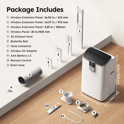 SIMZLIFE 12000 BTU Portable Air Conditioner with WIFI for Room Cooling and Heating, Portable AC Unit with Remote Control