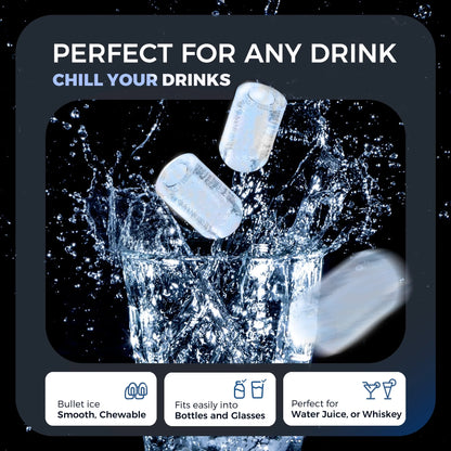 Simzlife 26 lbs/24H Countertop Ice Maker Machine, 9 Bullet-Shaped Ice in 6 Min, Auto-Cleaning
