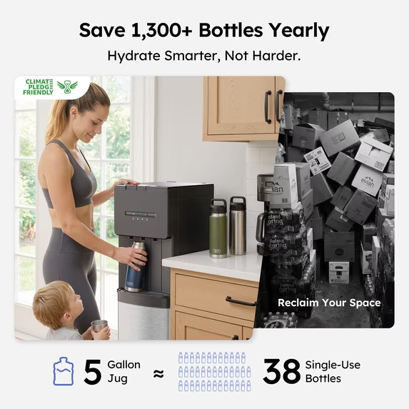SIMZLIFE Bottom Loading Water Dispenser with 3 Temperature,5 Gallon Bottle Water Cooler