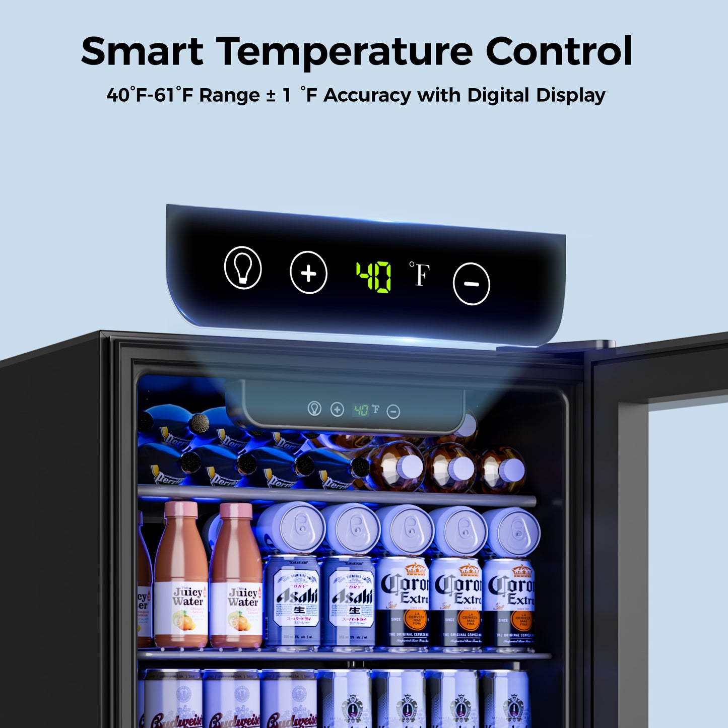 Simzlife 100 Can Beverage Refrigerator and Cooler with Glass Door for Home, 18.8 in D, 25 in H, Black