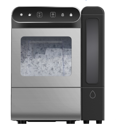 Simzlife Nugget Ice Maker with 4.3L Side Tank, Self- Cleaning Countertop Ice Machine, Soft Chewable Pellet Ice for Home/Kitchen/Party