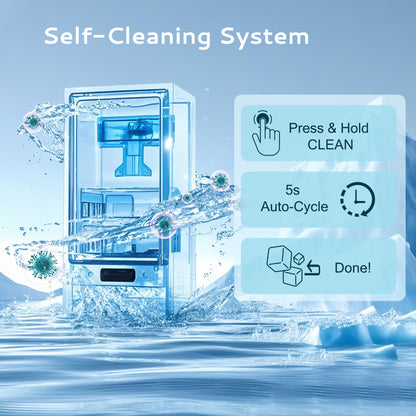 Simzlife 15" Nugget Ice Maker, 66 lbs/24H Built-In or Freestanding, Auto-Cleaning, Ice-Full Alert, Silver