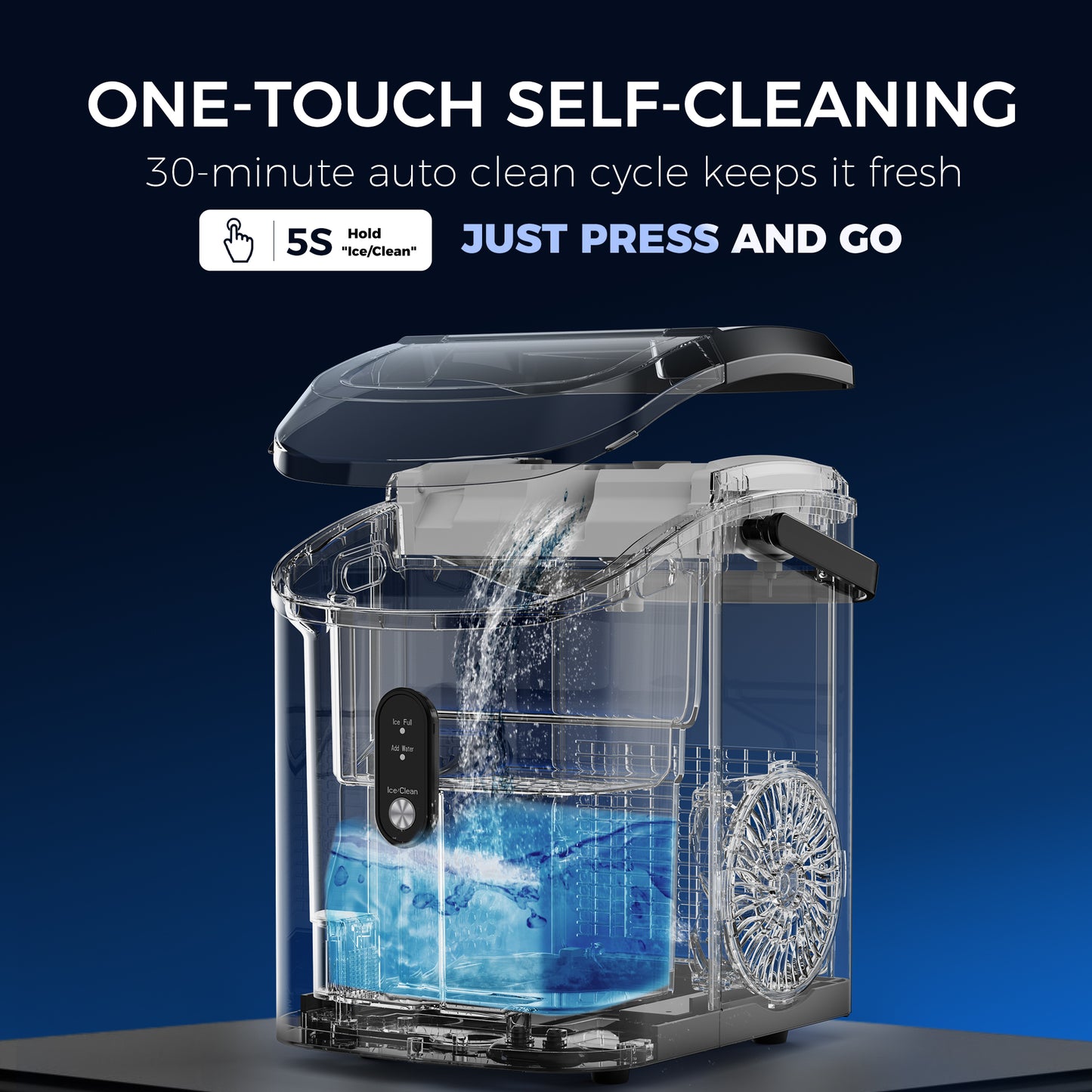 Simzlife Nugget Ice Maker Countertop with Soft Chewable Ice, 34lbs/24H, Ready in 6 Mins, Self-Cleaning, Pebble Portable Ice Machine for Home,Kitchen,Office, Silver